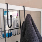 Barelli Black Over Screen Bathroom Shower Caddy With Hooks - Image 4 of 4