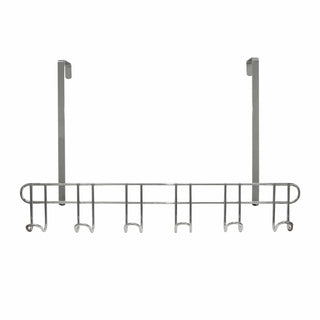 Adoored 6 Hook Chrome Over-The-Door Deco Hook Rack