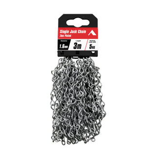 Pinnacle 1.6mm X 3m Zinc-Plated Single Jack Chain
