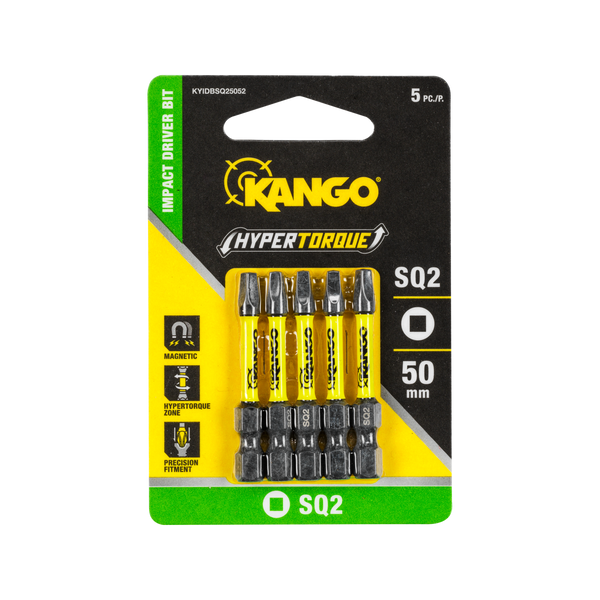 Kango 50mm SQ2 Hypertorque Impact Driver Bit - 5 Pack