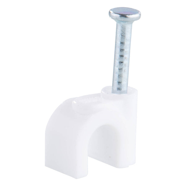 DETA 6mm White Round Cable Clips - 20 Pack - White