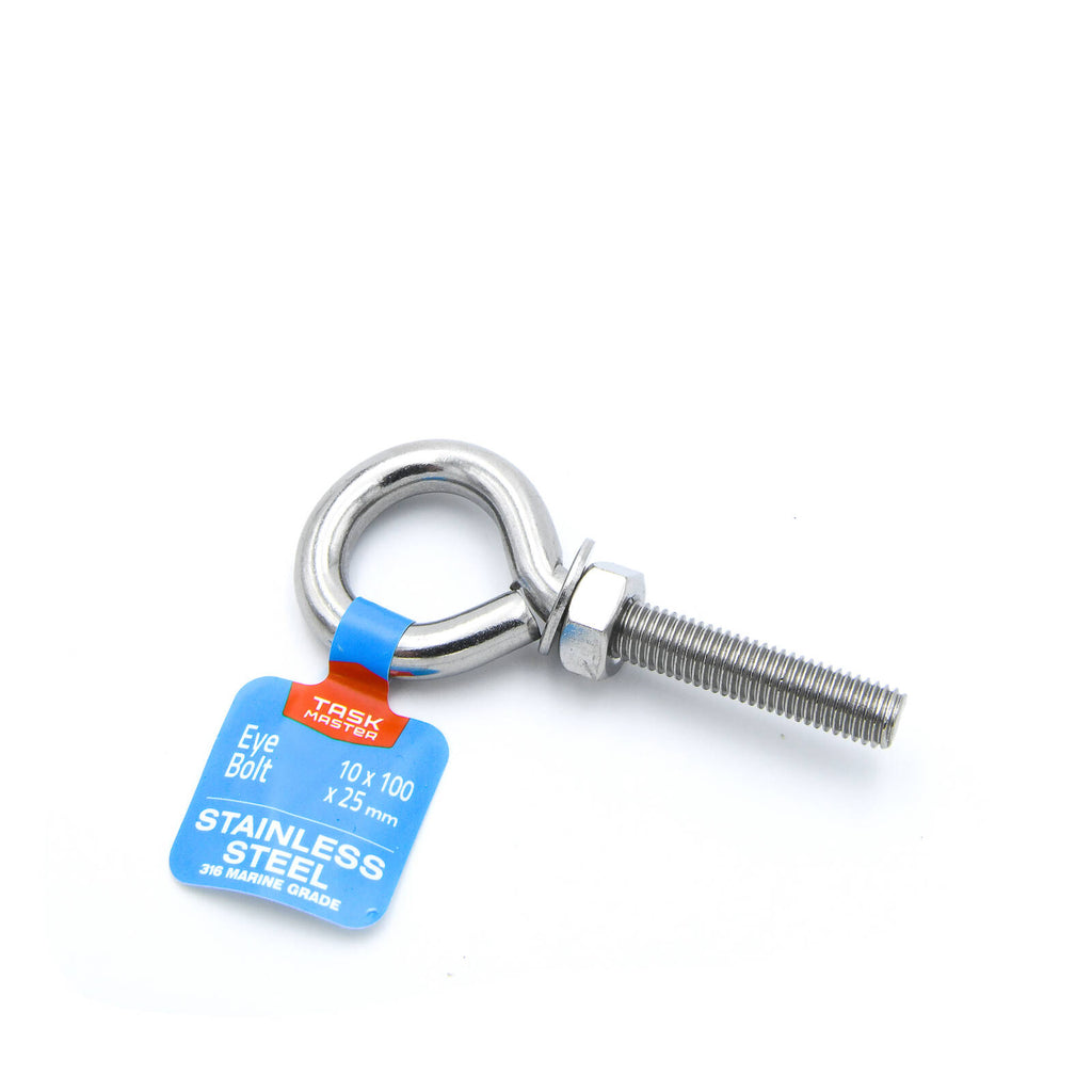 Taskmaster 10 x 100 x 25mm 316 Stainless Steel Eye Bolt - Image 2 of 2