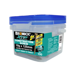 Bremick XTP Construction Screw 18g x 125mm TECHNOGUARD TAN T40 -100 Pack