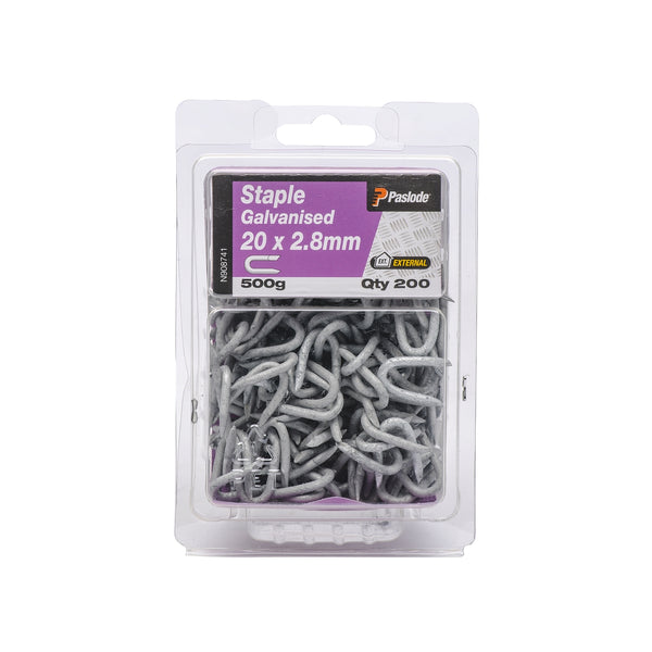 Paslode 20 x 2.8mm 500g Galvanised Staple Nail - 200 Pack