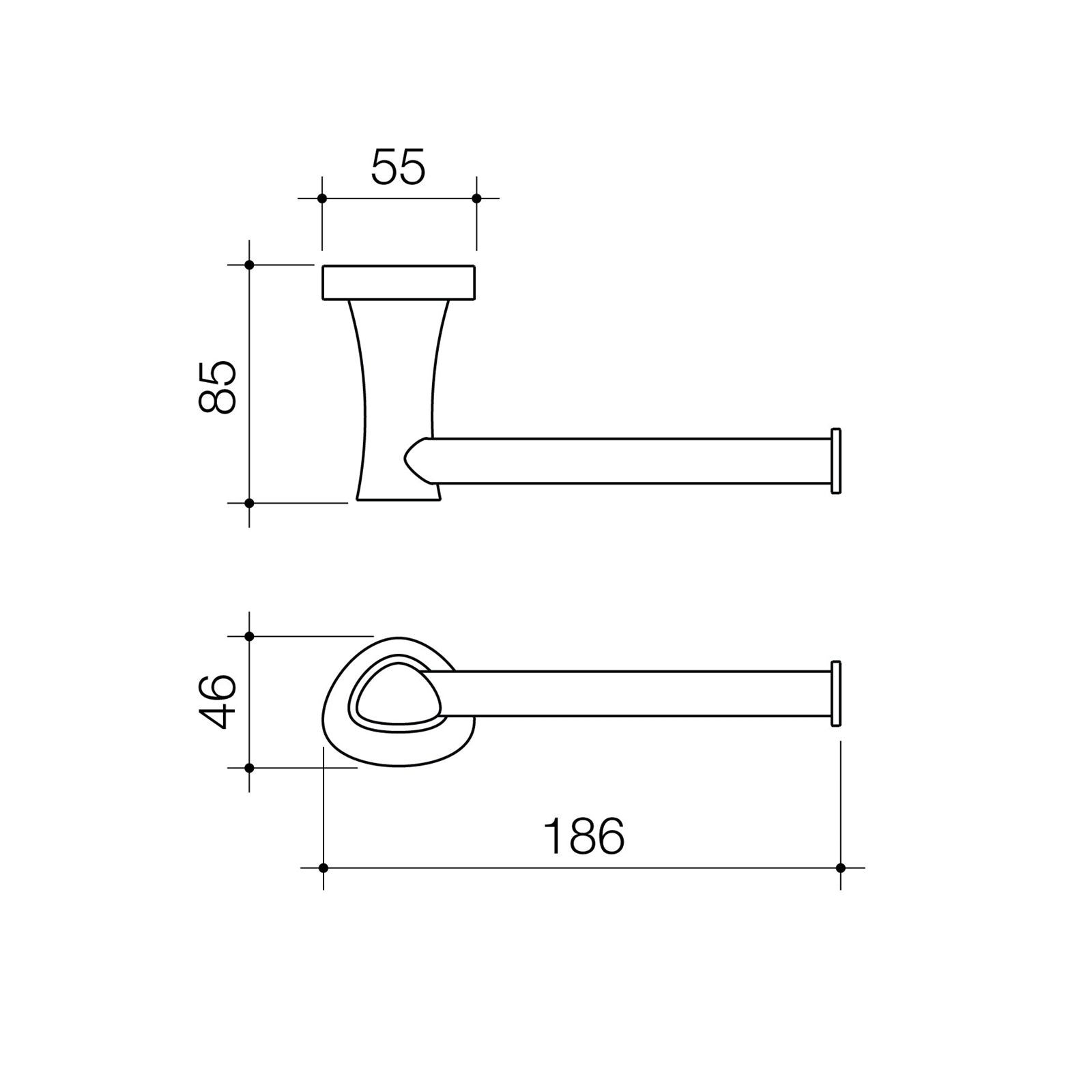 Caroma Acacia Straight Toilet Roll Holder - Image 2 of 2