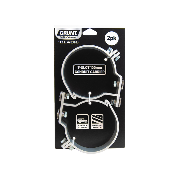 GRUNT 100mm Universal T-Slot Conduit Carrier - 2 Pack
