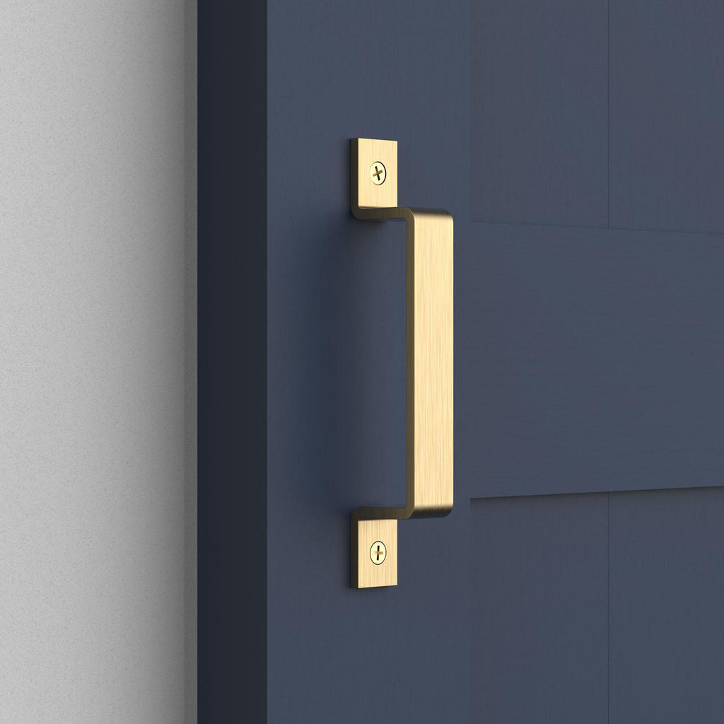Rolltrak Brushed Brass Barn Door Square Raised Handle - Image 2 of 2