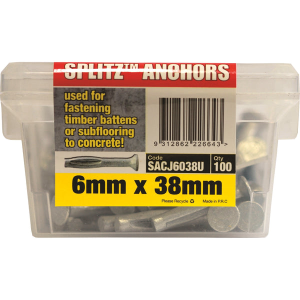 Macsim 38mm Masonry Splitz Anchor Gal - 100 Pack