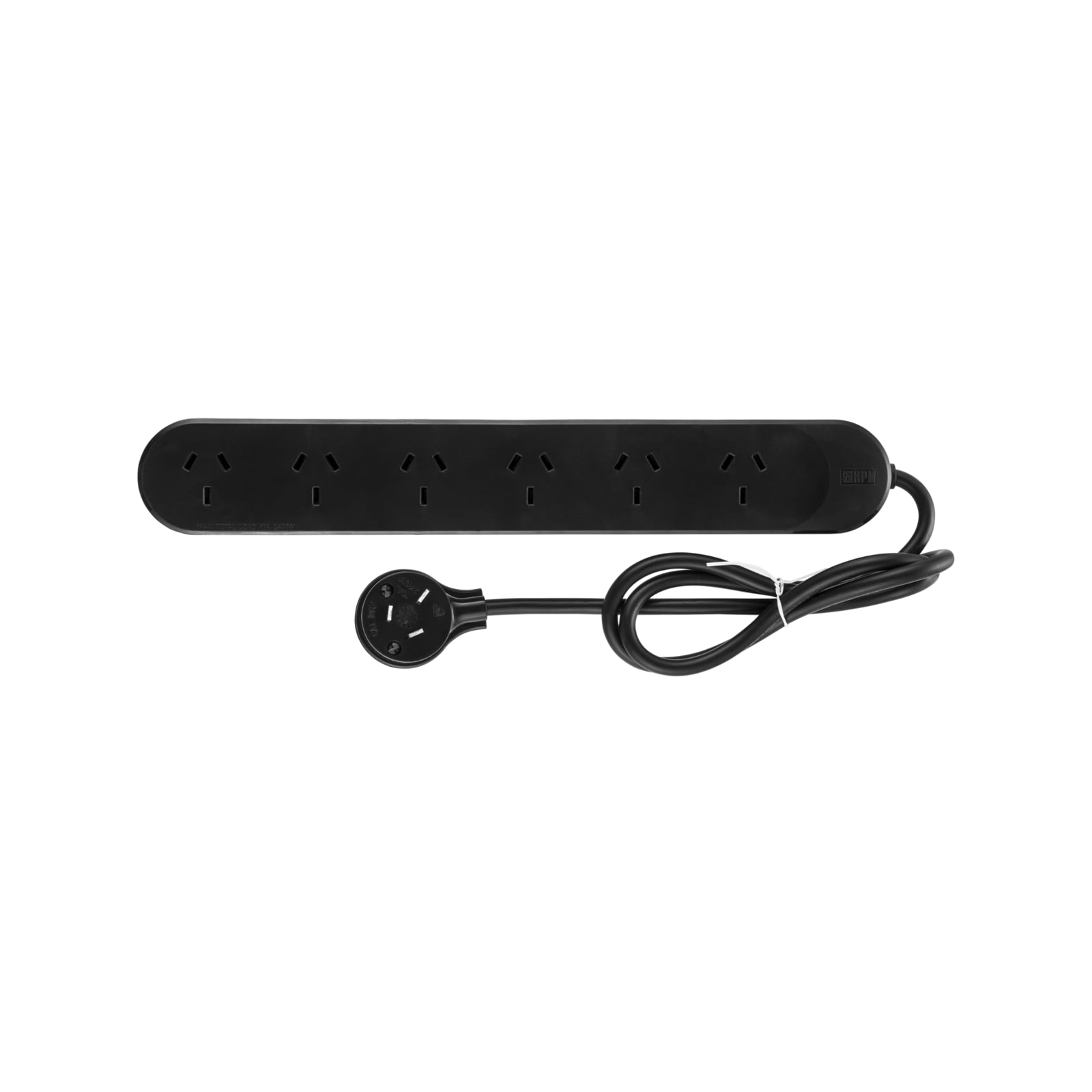 HPM 6 Outlet Black Standard Powerboard - Image 1 of 2