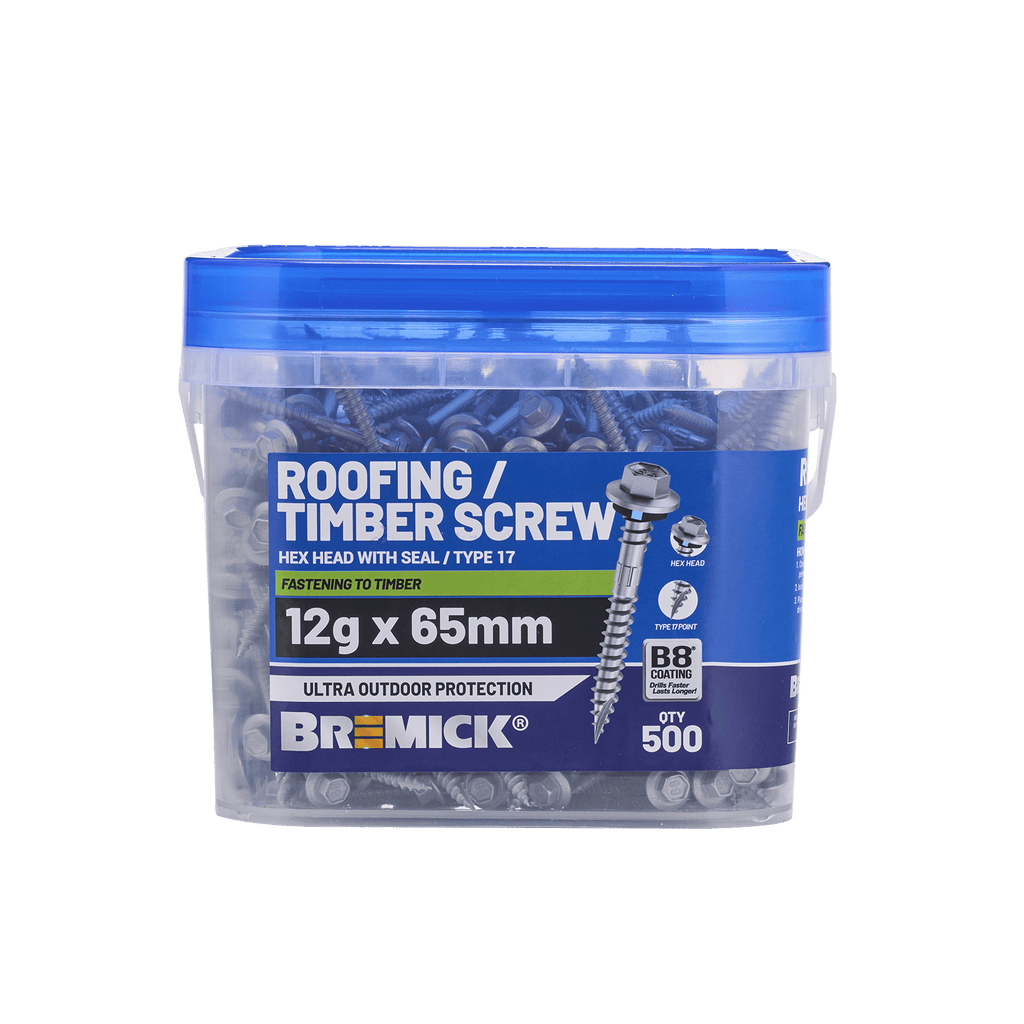 Bremick Hex Roofing Screw 12g x 65mm B8 BOX 500 - Image 2 of 5