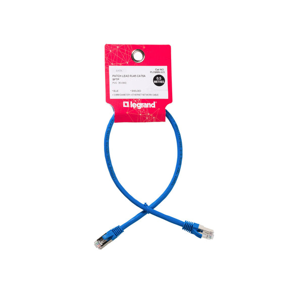 Legrand 0.5m Blue Cat6A RJ45 SFTP Patch Lead