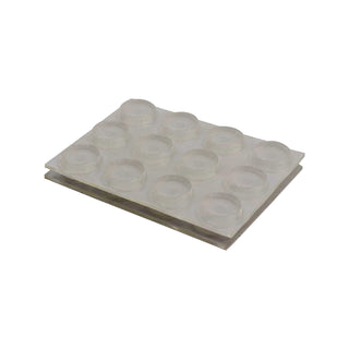 Surface Gard 13mm Clear Round Rubber Bumper - 24 Pack