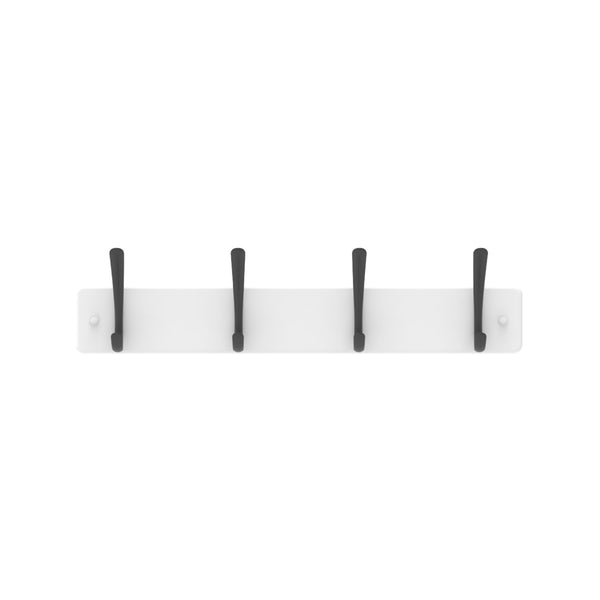 MODE 4 Black Hooks on White Board Hat & Coat Rack