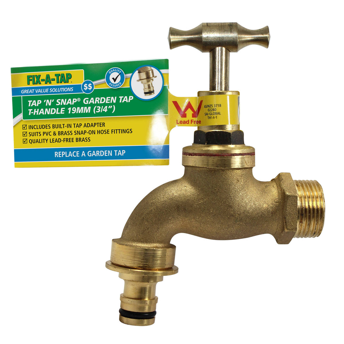 FIX-A-TAP 19mm 3/4" Lead-Free Brass T-Handle Tap 'N' Snap - Image 3 of 3
