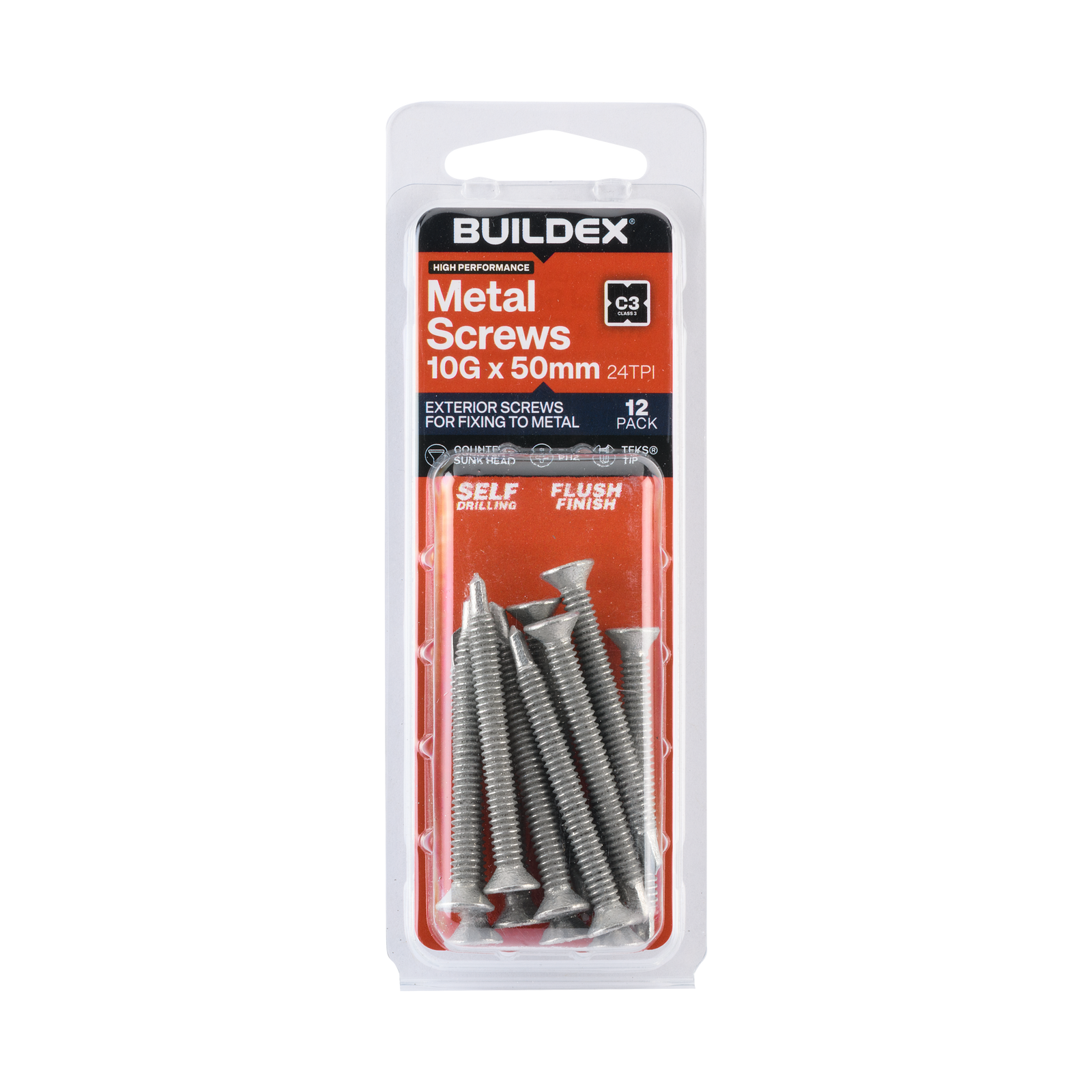Buildex 10G x 50mm Class 3 Sheet Metal Screws - 12 Pack - Image 1 of 5