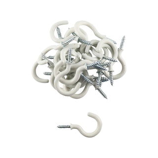 Everhang 18mm White PVC Cup Hook - 25 Pack