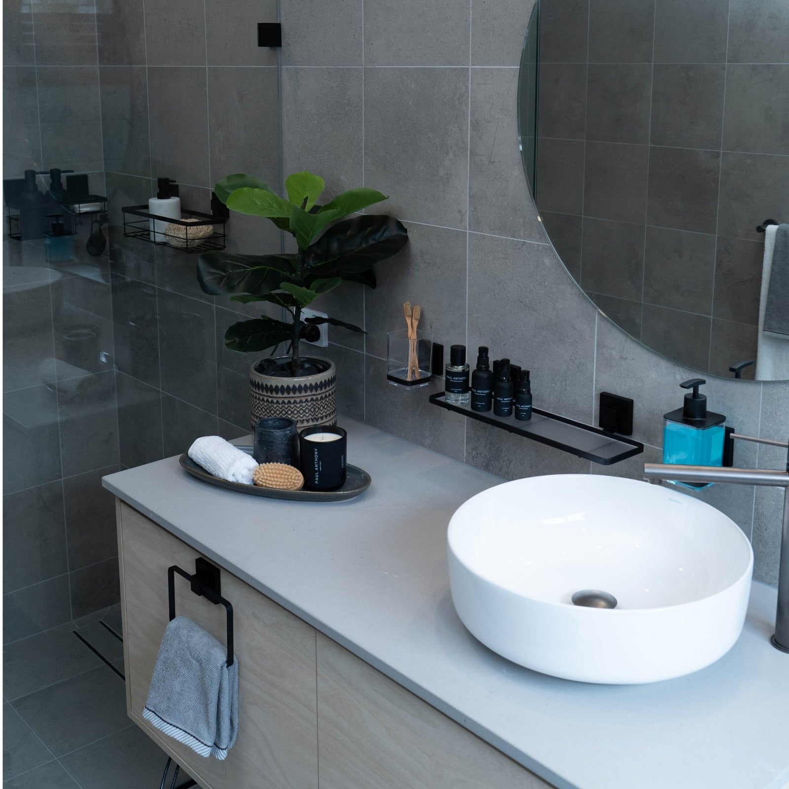 Fusion-Loc 26kg Black Matte Suction Combo Shower Caddy - Image 7 of 7