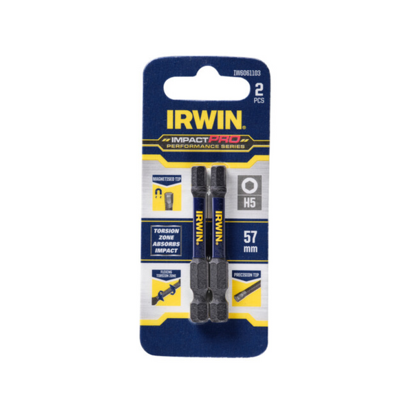 Irwin Impact Pro Performance 57mm Hex 5 - 2 Pack