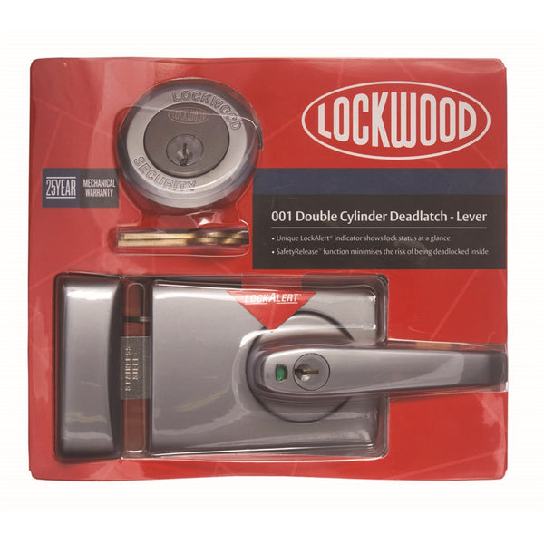 Lockwood Satin Chrome Pearl 001 Double Cylinder Deadlatch Lever