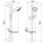 Flexipsray  Chrome Bermuda Classic 5 Function Rail Shower - Image 3 of 3