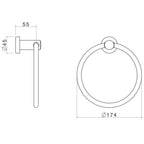 Caroma Matte Black Cosmo Towel Ring - Black - Image 2 of 3