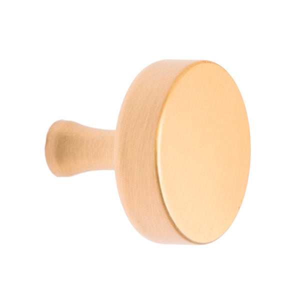 Lane 32mm Matte Brass Round Thick Knob - Brass