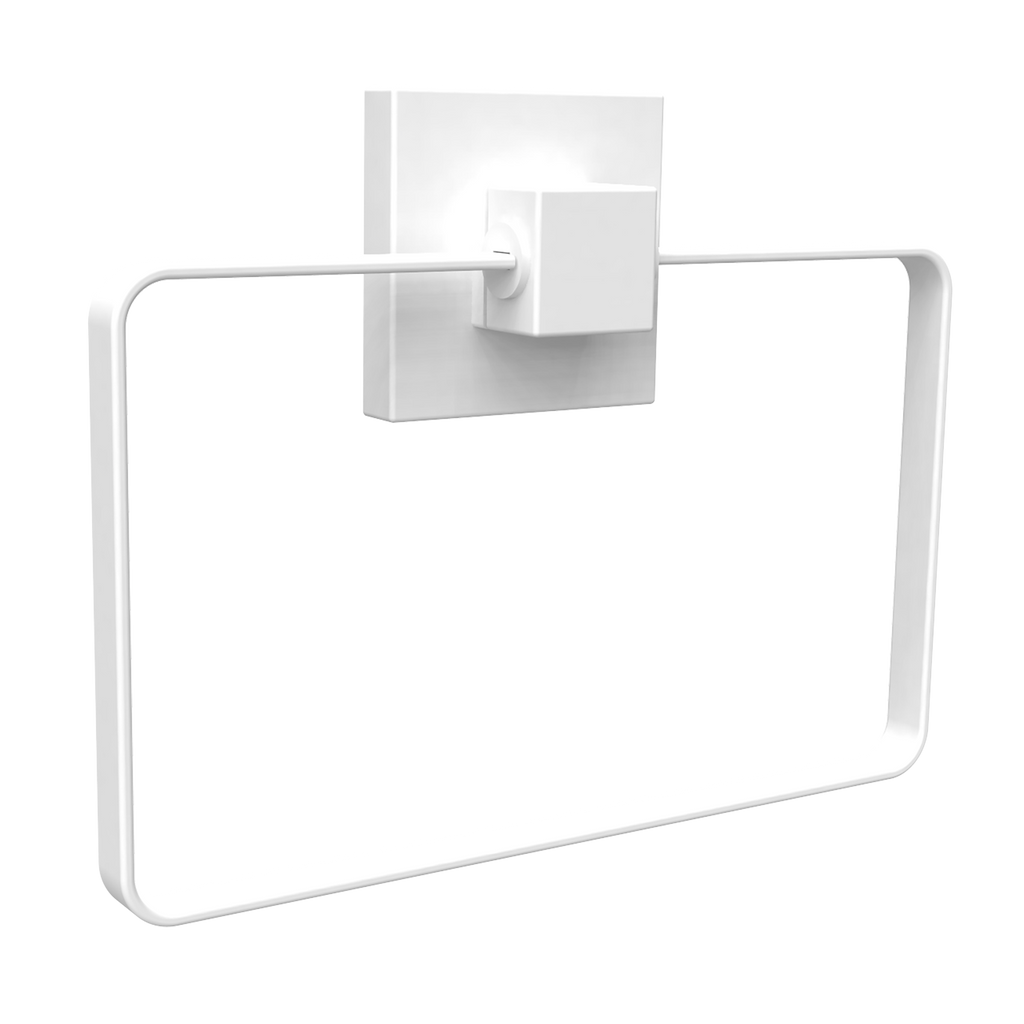 Fusion-Loc Matte White Style Suction Towel Ring - Image 1 of 3