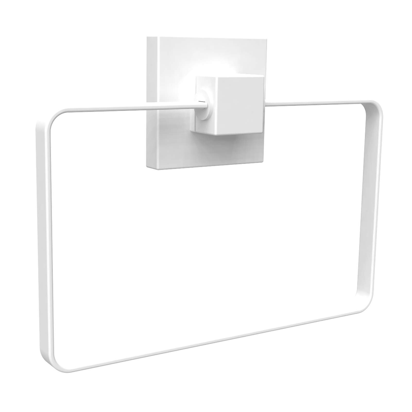 Fusion-Loc Matte White Style Suction Towel Ring - Image 1 of 3