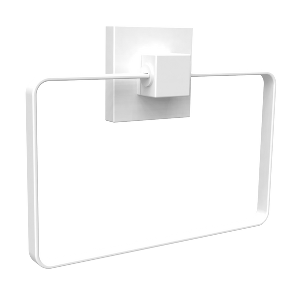Fusion-Loc Matte White Style Suction Towel Ring