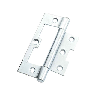 Lane 100 x 65 x 2mm Zinc Plated Fixed Pin Non Mortise Hinge - 2 Pack