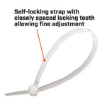 Crescent 300mm x 4.8mm Natural Cable Ties - 100 Pack - Image 3 of 6