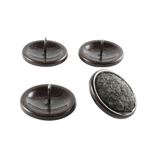 Surface Gard 34mm Brown Carpet Base Round Castor Cup - 4 Pack