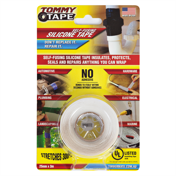 Tommy Tape 25mm x 3m Specialty Tape - White