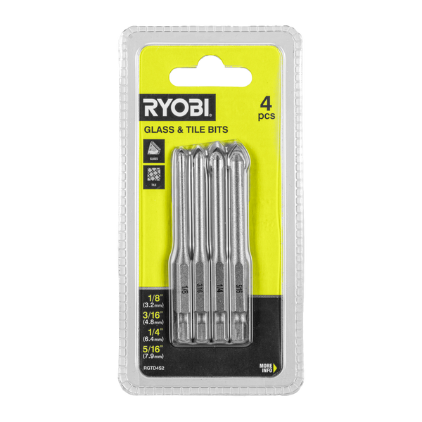 Ryobi 4 Piece Glass and Tile Drill Bit Set