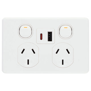 DETA X6 Double Power Point With USB A+C PD30W Rapid Charging