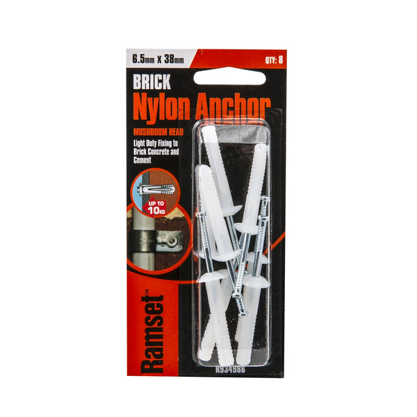 Ramset 6.5 x 38mm Nylon Anchor - 8 Rack