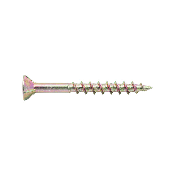 Zenith 8G x 40mm Countersunk Rib Head Chipboard Screws - 100 Pack