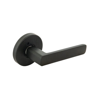 Ikonic San Fran Matte Black Privacy Lever Set - Privacy Matte Black