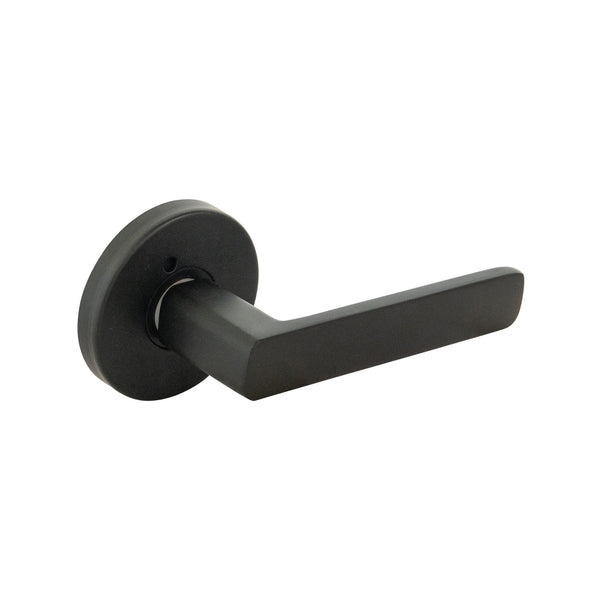 Ikonic San Fran Matte Black Privacy Lever Set - Privacy Matte Black
