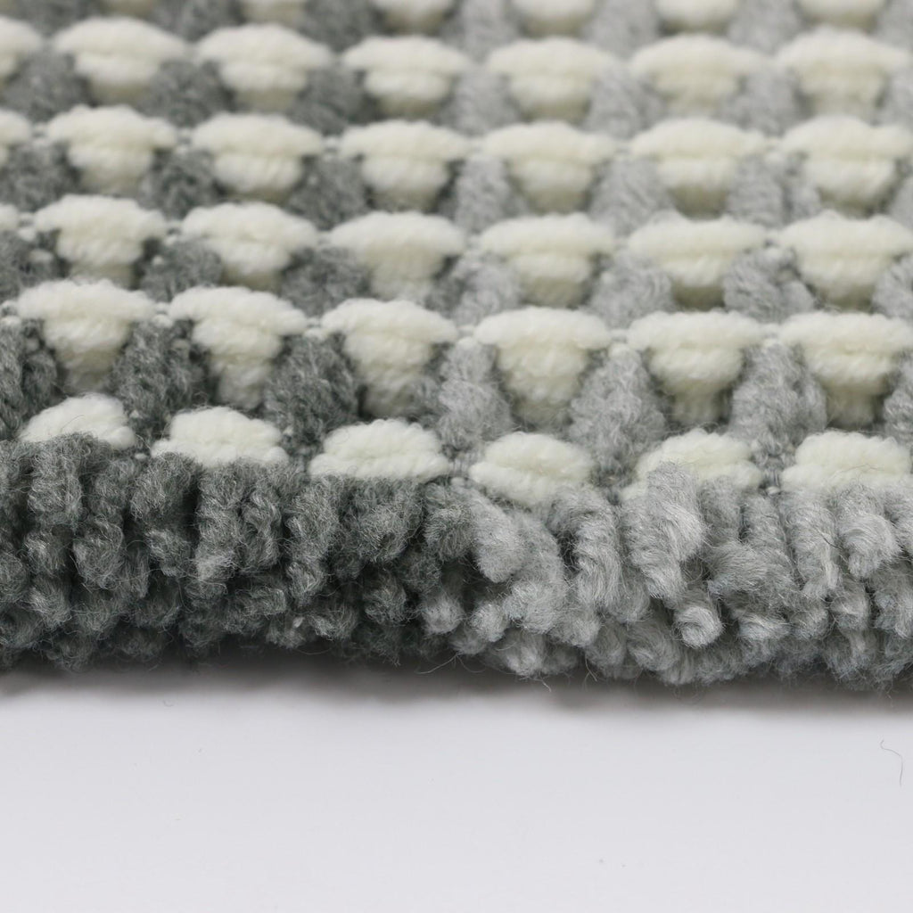 Barelli Bath Mat Rectangular 50cm x 80cm Waffle Weave Grey &amp; White - Image 5 of 10