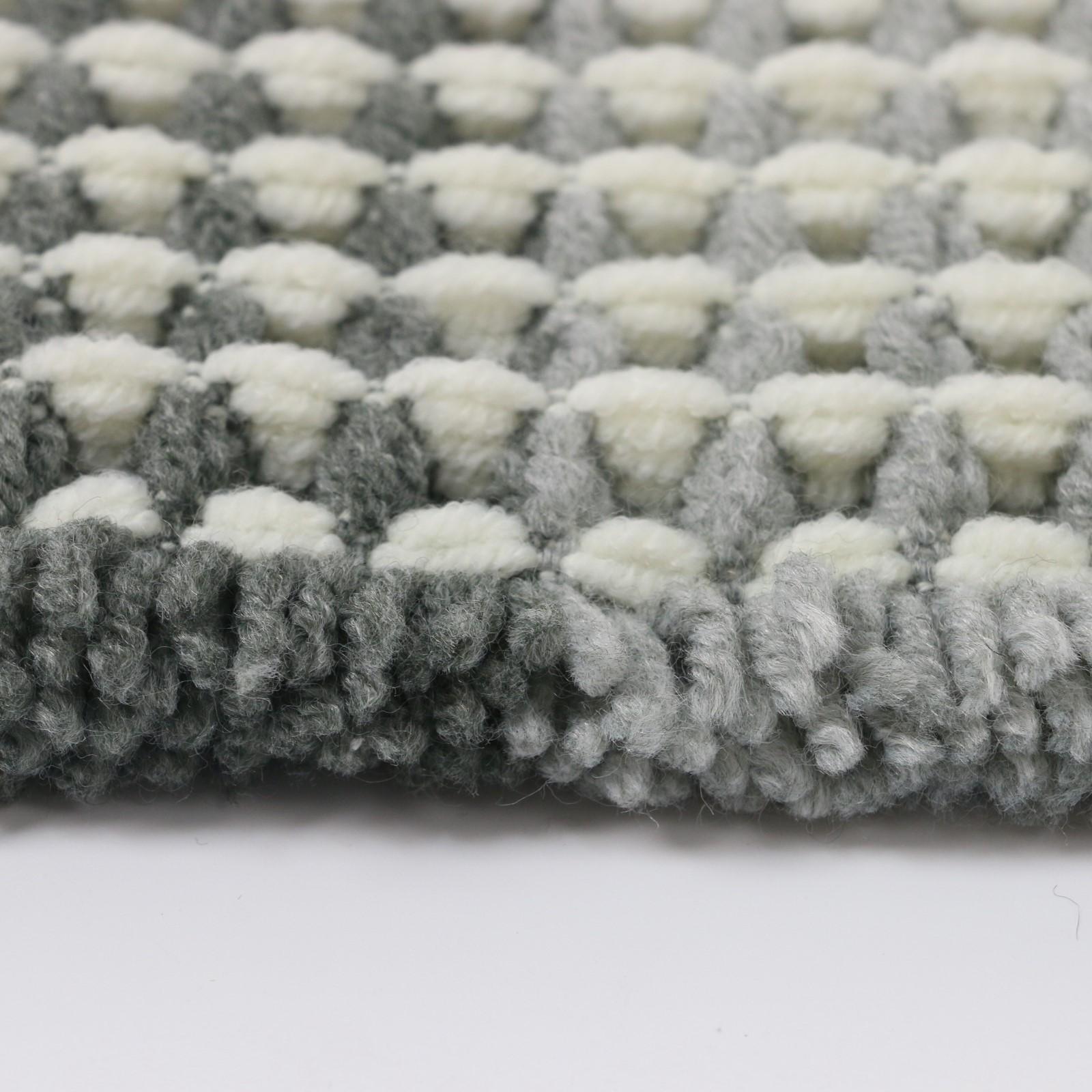 Barelli Bath Mat Rectangular 50cm x 80cm Waffle Weave Grey &amp; White - Image 10 of 10