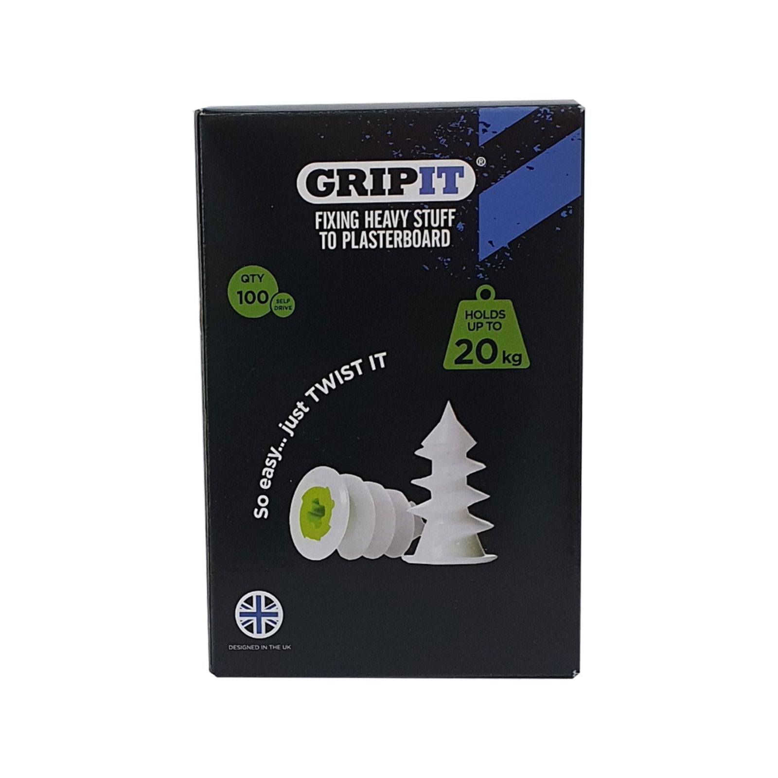 Gripit Green Self Drive Plasterboard Fixing - 100 Pack - Image 4 of 4