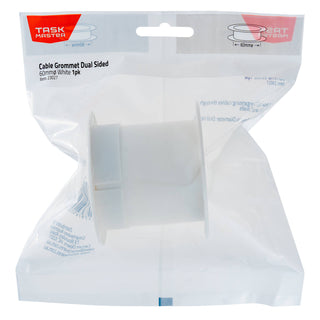 Taskmaster 60mm White Dual Sided Cable Grommet