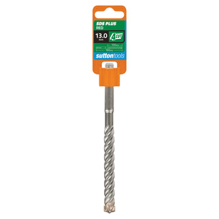 Sutton Tools 13 x 160mm 4 Cut SDS Plus Masonry Drill Bit