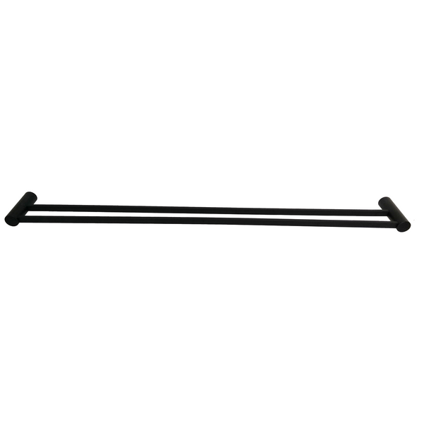 Barelli 900mm Matte Black Ambiente Double Towel Rail - 900mm
