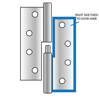 Austyle 100 x 75 x 2.5mm 304 Grade Stainless Steel Right Hand Lift Off Hinge