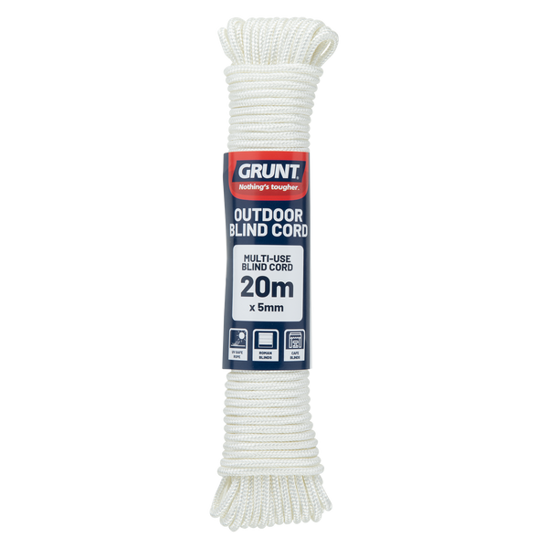 Grunt 5mm x 20m White Outdoor Blind Cord