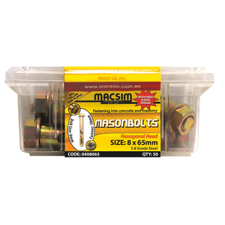 Macsim Fasteners 8 x 65mm Zinc Sleeve Anchor - 2 Pack