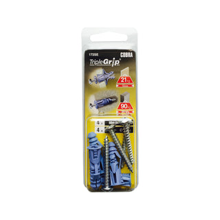 Cobra 5.0mm 172SE Triple Grip Anchor Screws - 4 Pack