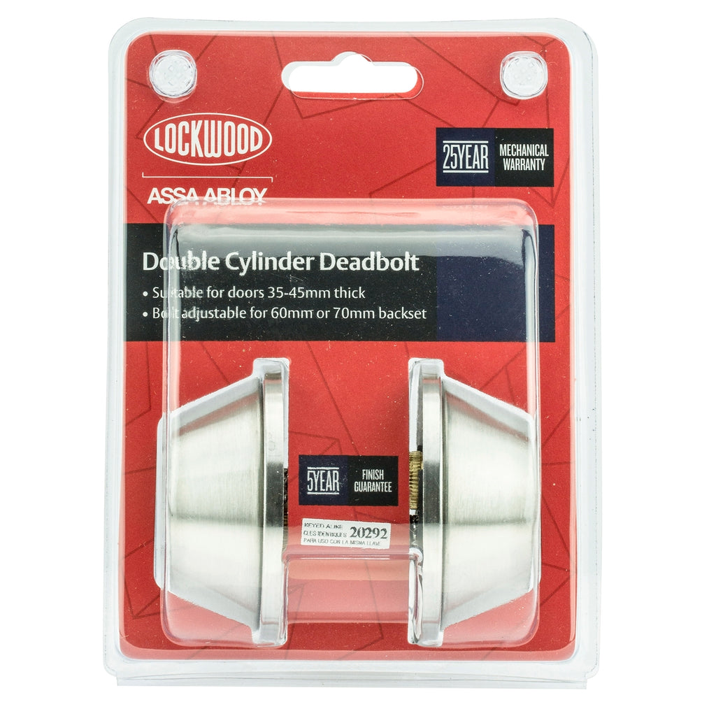 Lockwood Satin Stainless Steel Symmetry Double Cylinder Deadbolt - Image 2 of 2